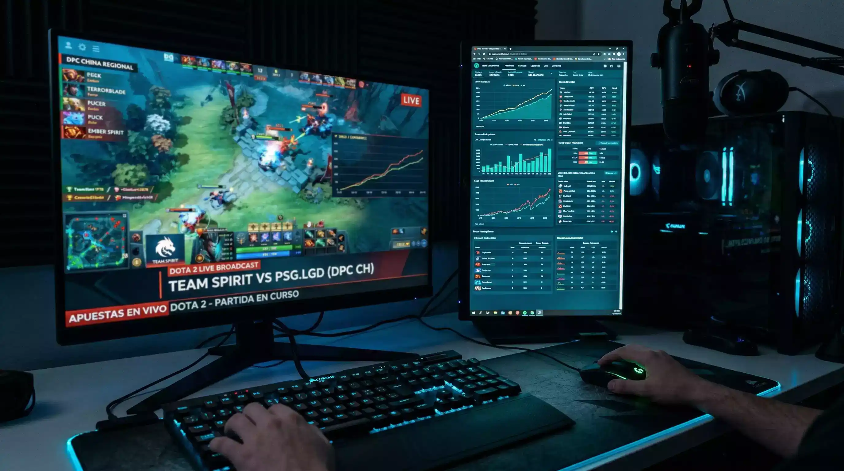 Apuestas en vivo en Dota 2 con cuotas en tiempo real durante partida