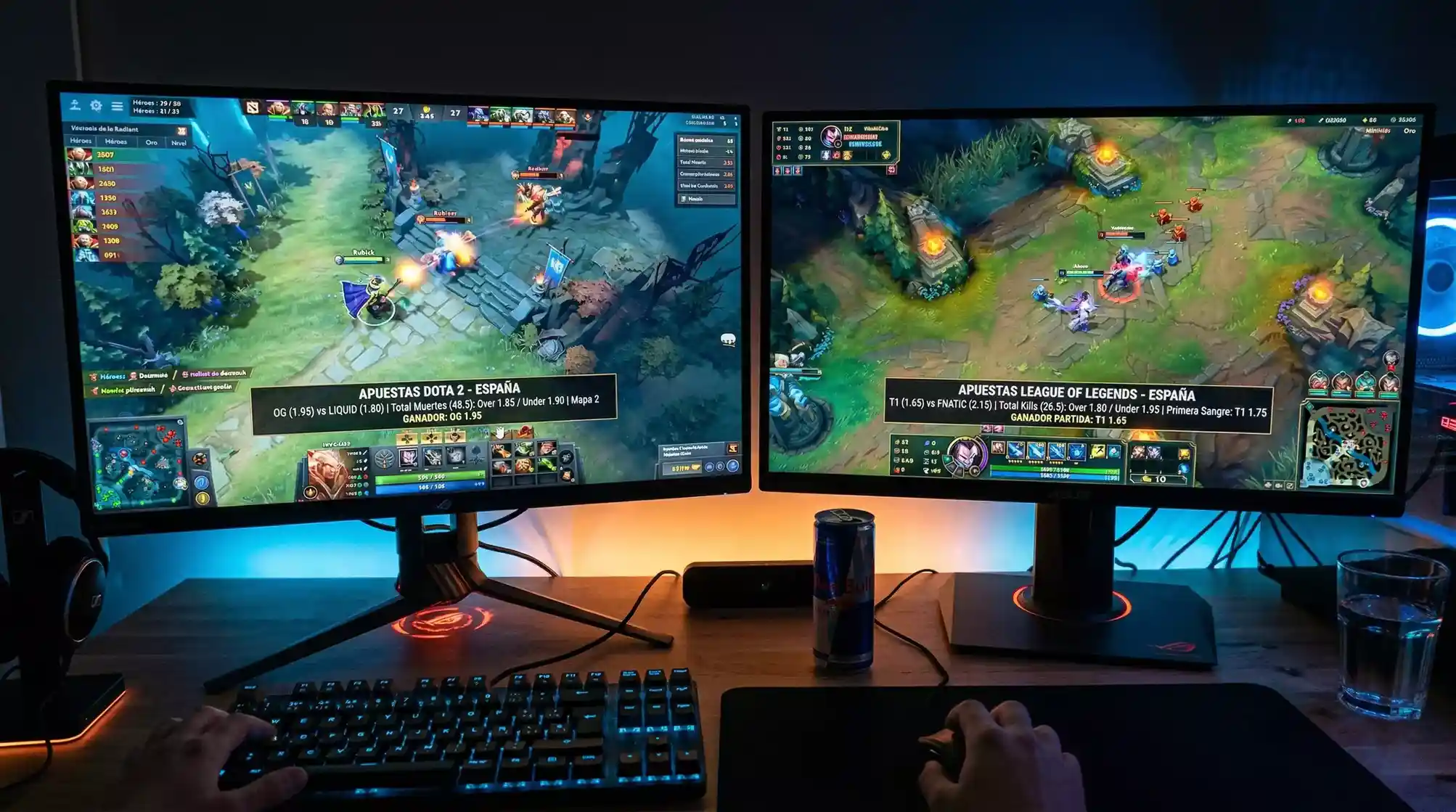 Gráfico comparativo de revenue de apuestas entre Dota 2 y League of Legends